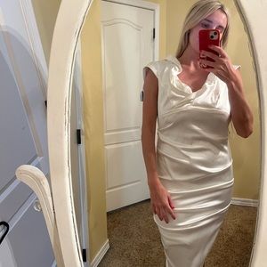 White satin formal dress